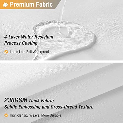 BTTN Fabric Shower Curtain, Linen Textured Heavy Duty Polyester Cloth Shower Curtain Set with Plastic Hooks, White, 54" W x 78" L (Pack of 1) - color: White, size: 54"W x 78"L (Pack of 1)