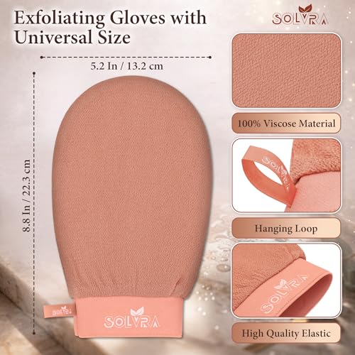 Exfoliating glove for Shower & Exfoliating body scrubber– 100% Vegan Viscose Kessa Mitt for Dead Skin Removal, Self-Tan Fade & Keratosis Pilaris –Dual-Texture Glove for Spa & Massage (1 Pack Orange) - color: Pack of 1 - Orange
