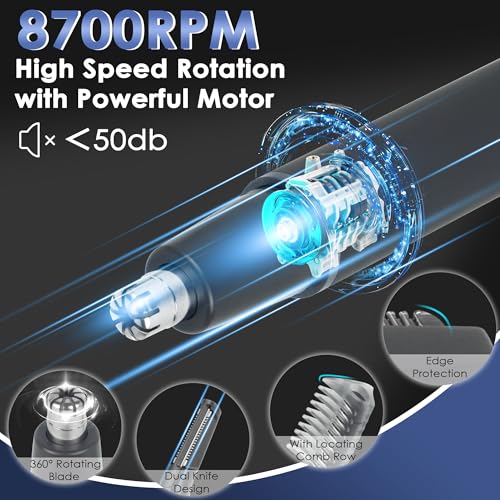 Nose Hair Trimmer for Men and Women, Painless 3 in 1 Men's Ear and Nose Hair Trimmers, 2025 USB-C Rechargeable Facial & Body Detail Hair Trimmer Clipper with High Speed and Dual-Edge Blades - size: 3 in 1+2 heads