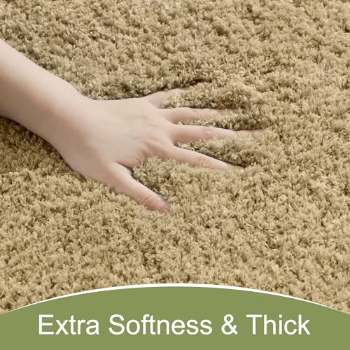 AROGAN Luxury Long Bathroom Runner Rug, 24x17 Inch Thick Soft and Absorbent Non Slip Bath Mat, Rubber Backing Quick Dry Rugs Carpets, Machine Washable Plush Mats for Shower Floor, Beige - color: Beige, size: 1'5" X 2' (24" X 17")