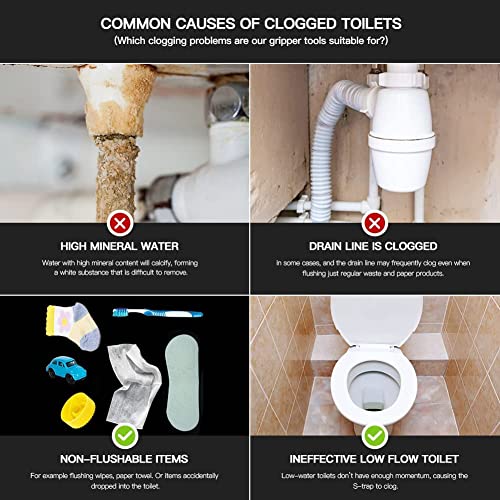 50 Inch Toilet Snake Drain Auger Cleaner Tool, Upgraded Grabber Unclogger Tool, Toilet Auger Clog Remover Tool, Stainless Steel Telescoping Rod for Pick/Grab Objects Clogged in Toilet Pipes/Drain - style: 50inch Toilet Grabber Tool