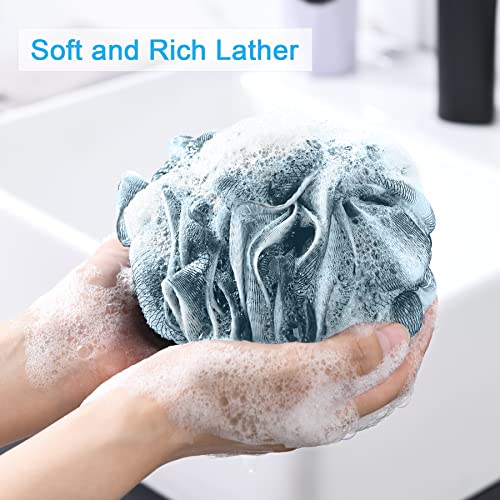 AmazerBath Bath Shower Loofah Sponge 75g/PCS Bath Sponges for Men Exfoliating - Set of 4 Indigo, Large - style: Indigo