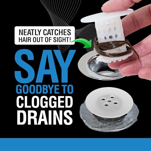 TubShroom Bathtub Drain Hair Catcher – In-Drain Tub Strainer & Clog Prevention Protector, Fits Standard 1.4”–1.75” Tub Drains, Easy Clean, Captures Human & Pet Hair out of Sight (Clear) - color: Clear