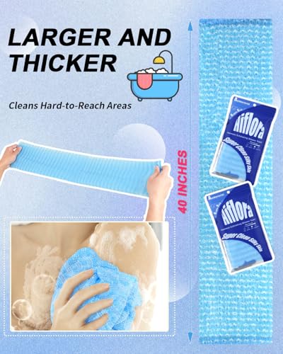 3 Pack Back Exfoliator for Shower and Dead Skin Removal, Exfoliating Body Scrubber for Smooth Skin Japan Washcloth for Shower & Bath, Versatile Body Scrub Towel - style: Gentle + Medium + Deep