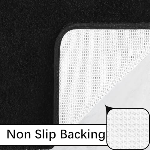 LOCHAS Bathroom Rug Runner 24x60 Inch, Soft Thick Absorbent Microfiber Bath Rugs for Bathroom, Machine Washable, Shaggy Plush Non Slip Bath Mat for Tub, Shower Floor, Quick Dry Mats, Black - color: Black, size: 60x24 inch (Rectangular)