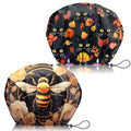 2 PCS Shower Cap Adjustable Reusable Double Waterproof Layer Elastic Hair Bath Cap Cute Aesthetic for Women Girls-Cat Bee - color: I12-Cat Bee