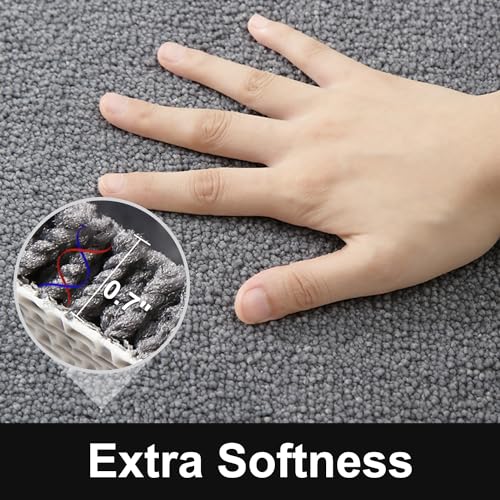 Black Bathroom Rugs Sets 2 Piece, Extra Soft and Absorbent, Non Slip Thick Bath Mats, Machine Washable Bath Mat Set for Bathroom (20" x 32" Plus 16" x 24", Black) - color: Black