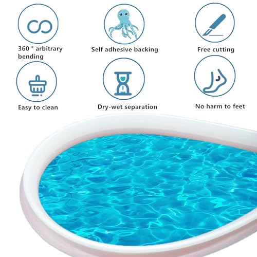 67" Shower Threshold Water Dam, 3" High Collapsible Shower Water Splash Guard Water Barrier Stopper Dry and Wet Separation for Bathroom Kitchen Sink Bathtub (water dam-67) - color: water dam-67