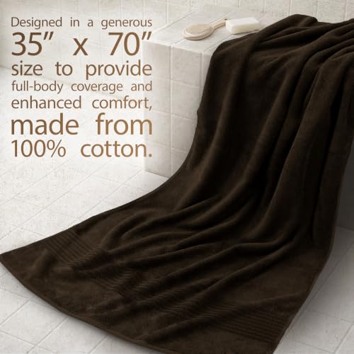 Cotton Paradise 100% Cotton Turkish Towel Set, Soft Absorbent Quick Dry, 2 Piece 35x70 Bath Sheet Set, Chocolate Brown - color: Chocolate Brown, size: 2 PC SET (35x70")