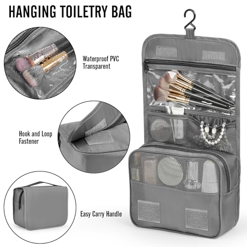 Veken 10 Set Packing Cubes for Travel Essentials,Anti-Wrinkle Buckled Suitcase Organizer for Shoe & Toiletry Bag,Carry On Luggage Bag with 99+ Count Mesh Holes for Airplane & College Dorm Accessories - color: 04 Gray
