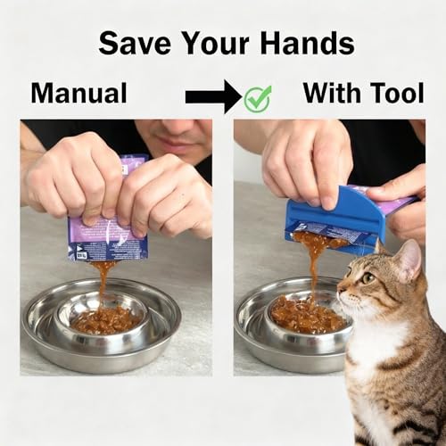 4Pcs Pet Food Squeezer & Tube Squeezer Set - 3 Adjustable Thickness Portable Dispenser for Cat Food Bags, Toothpaste, Cream Tubes | Efficient No-Waste Extractor