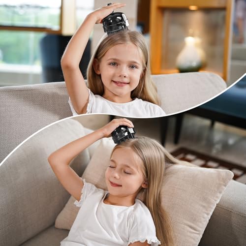 SHINLEA 2 in 1 Scalp Massager Hair Growth,Scalp Scrubber with Soft Silicone Bristles for Dandruff Removal,Shampoo Brush for Exfoliation,Head Massager for Both Wet and Dry Use (Black) - color: Black