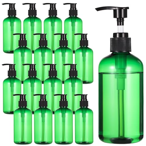 30 Pcs Empty Plastic Lotion Bottles with Pump, 8 oz/250 ml | Refillable Design, Smooth Pump Dispenser, Portable Use, For Shampoo, Conditioner, Cream, Lotion And Liquid Soap - color: Green