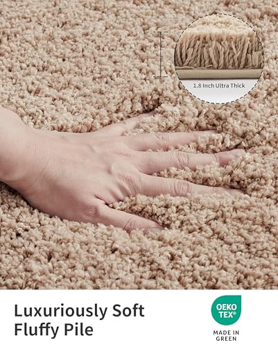ILANGO Beige Bathroom Rugs 24" × 17" Small Non Slip & Super Absorbent Extra Thick Soft, Washable Bath Mat for Floor, Microfiber Plush Shaggy Bath Rug with Rubber for Bathtub Shower Room Sink - color: Beige, size: 1'5" x 2' (17''x24'' Bathroom Rug)
