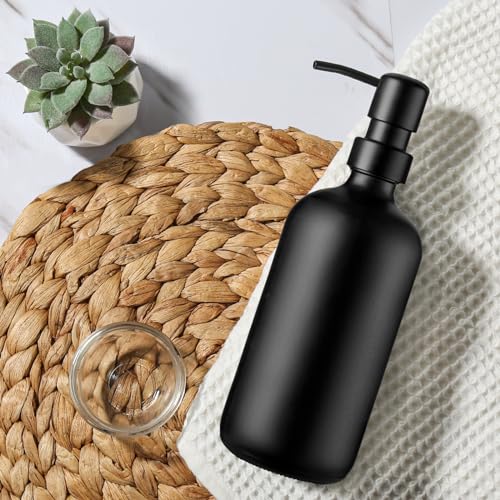 GMISUN Black Soap Dispenser, 1 Pack Matte Black Bathroom Hand Soap Dispensers, 17 Fl Oz Dish Soap Dispenser for Kitchen with Rustproof Stainless Steel Pump, Modern Liquid Dishwashing Dispensers Bottle - color: Black Bottle + Black Pump, size: 1 Pack