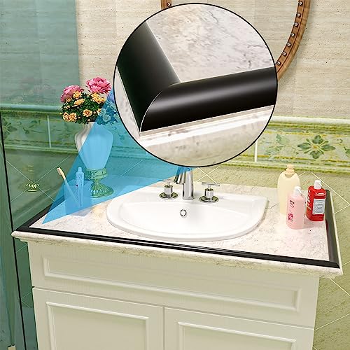 78 Inch Shower Threshold Water Dam Collapsible Arch Shaped 0.47" Tall Black Shower Stopper Barrier and Stop Water Keep Dry and Wet Separation Suitable for Bathroom and Kitchen - color: Arch - 0.47" H - Black
