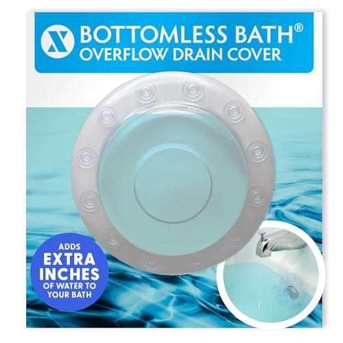 SlipX Solutions Bottomless Bath Overflow Drain Cover, 4" Diameter, Clear | Adds Inches of Water to Your Tub for Deeper Soak. Bring a Peaceful In-Home Spa Experience to Your Bath. - color: Clear
