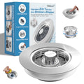 Hibbent Metal Kitchen Sink Drain Strainer and Stopper, Stainless Steel | Upgraded Universal 3 in 1 Pop Up Design, Detachable Larger Anti-Clog Basket, 3-Layer Seal Plug for Standard 3-1/2" Drain - color: Stainless Steel