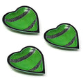 Global Crafts Jewelry Trays - Small Soapstone Heart Bowls with Designs, Set of 3 - color: Green