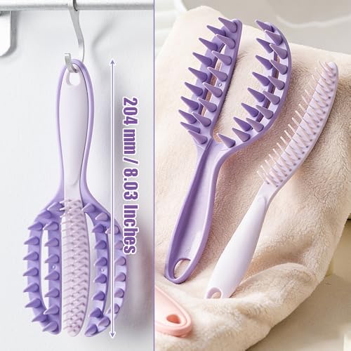 OULIGET 2-in-1 Scalp Massager Shampoo Brush,Hair Scrubber Scalp Stimulator Exfoliator Brush for Wet Dry Scalp Care,Curved Vented Hair Scrubber,Self Cleaning Hair Brush