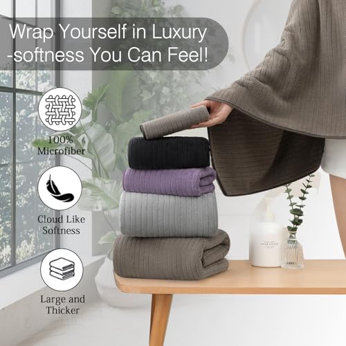 18 Piece Family Bath Towel Set Include 6 Bath Towels,6 Hand Towels and 6 Washcloths Soft Bathroom Towel with Hanging Loops,Highly Absorbent Quick Dry Towels Set for Bathroom,Hotel and Spa-Brown - color: Brown, size: 18-Piece Set