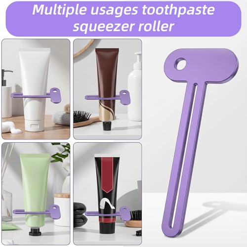 Ymapinc 5Pcs Metal Toothpaste Squeezer Tool | Tube Roller Squeezer for All Tubes, Toothpaste, Hand Cream, Cosmetics, Bathroom, Portable for Traveling