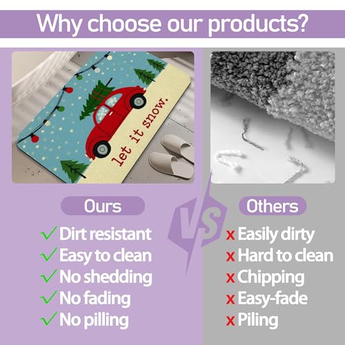 Winter Snow Bathroom Rugs Mat, Super Absorbent Quick Drying Floor Mat for Bathroom Entryway 17"x30" - color: Winter Snow