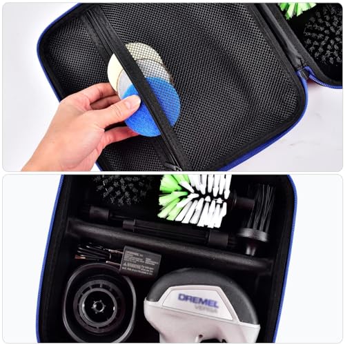 PAIYULE Case for Dremel Versa Power Scrubber Kit Cleaning Tool PC10-07/ PC360-5 Grout Brush, Bathroom Shower Scrub Kitchen & Bathtub Cleaner Holder for More Kinds Spin Scrubbers, Sponge Pads(Box Only)