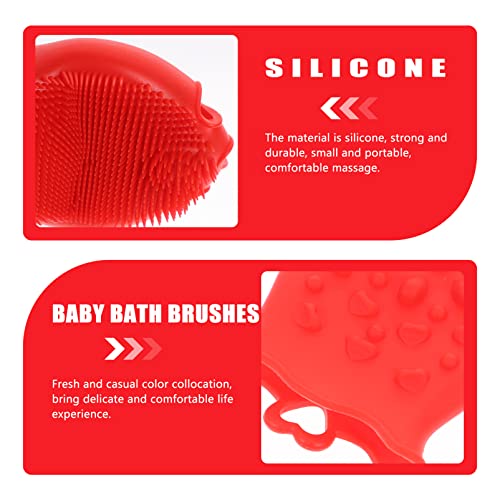 Beaupretty Baby Silicone Shampoo Brush with Soft Scalp Massager and Ergonomic Grip Gentle Exfoliating Bath Shower Brush for Kids Hair Care and Relaxing Scalp Massage