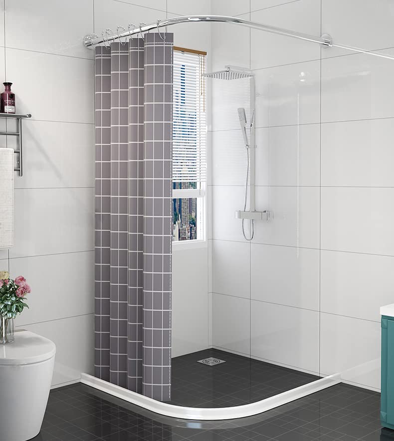 67Inch Collapsible Shower Threshold Water Dam 1.5" High Walk-In Shower Guard Barrier, Silicone Dry & Wet Separation Stopper for Bathroom Kitchen, Wheelchair Accessible - color: 1.5" High/White, style: 67inch