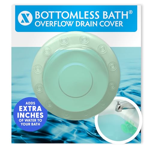 SlipX Solutions Bottomless Bath, Essential Overflow Drain Cover for Bathtub, Best Bath Accessories for Women, Adds Inches of Water to Your Tub for Deeper Soak, 4" Diameter, Light Green - color: Light Green