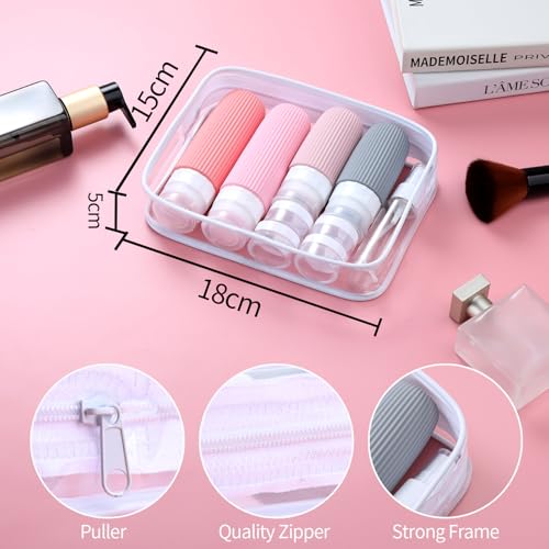 Mrsdry 16 Pack Travel Bottles Set, TSA Approved Leak Proof Silicone Squeezable Containers for Toiletries, Refillable Travel Accessories for Conditioner, Shampoo, Lotion & Body Wash Accessories - color: Pink, size: Mudium