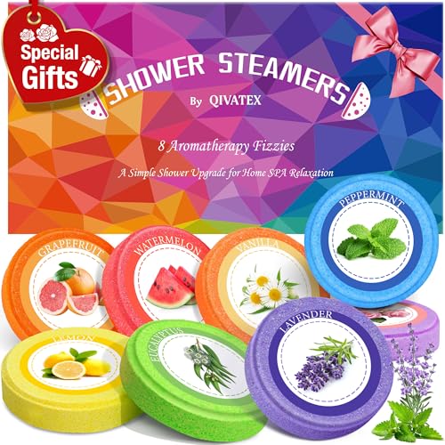 Qivatex Shower Steamers Aromatherapy, Birthday Gifts for Women, Teen Girls | Natural Essential Oils, Soothing Spa Self Care for Stress Relief & Relaxation, Gift for Women, Wife, Mom, Sister, Girlfriend - style: Colorful Women