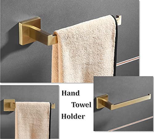 Bathroom Hardware Accessories Set Gold: Brushed Toilet Paper Holder Hand Towel Holder Towel Hook - Wall Mounted Stainless Steel 3 Pieces Towel Bar Set SHUNLI - color: 3-piece/Brushed Gold, size: 3-Piece A
