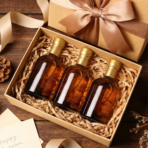 TBWIND 12 Pack 6oz/200ml Amber Glass Bottles with T-Top Corks | Airtight refillable bottles. For vanilla extract, maple syrup, hot sauce & homemade spirits. Includes funnels & labels - color: 6oz/ 200ml, size: Amber