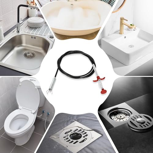 61 Inch Flexible Claw Drain Snake, Drain Clog Remover for Kitchen Bathroom Tub Toilet & Sewer Drain Cleaning - style: 61 IN