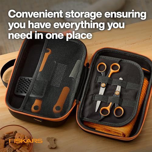 Fiskars Pet Grooming Tool Organizer Case for Dogs and Cats – Storage Bag for Dog Grooming Kits, Travel Case for Clippers, Brushes & Accessories, Compact Protective Design (Tools Not Included)