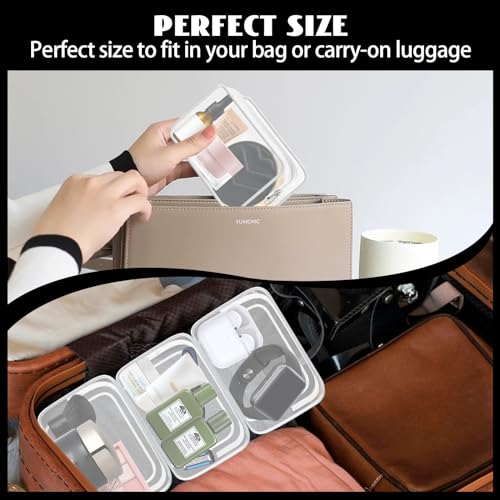 YedsIntu 16 Pieces Small Clear Makeup Bag PVC Zippered Pouches, TSA Approved Toiletry Bag for Travel, Waterproof Cosmetics Bag Vinyl Plastic Organizer Case for Vacation Bathroom - color: White-S