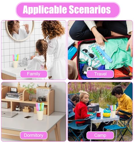 6 Pack Toothbrush Cases, Toothbrush Holders Travel Compact & Lightweight for Camping, Business Trips, School (Clear, Reusable)