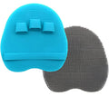 2 Pack Soft Silicone Shower Brush, Bath Exfoliating Skin Massage Scrubber | Body & Face & Short Hair Wash, Dry Skin Brushing Glove Loofah, Fit for Sensitive and All Kinds of Skin (Blue+Gray) - color: 1 Pars_blue+gray