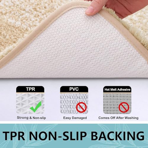 Arotive Bathroom Rugs Sets 2 Piece, Shaggy Soft and Absorbent Microfiber Bath Rugs, Machine Washable Dry Bath Mats for Bathroom, 47x20 and 24x16, Camel - color: Camel, size: 47" X 20" + 24" X 16"