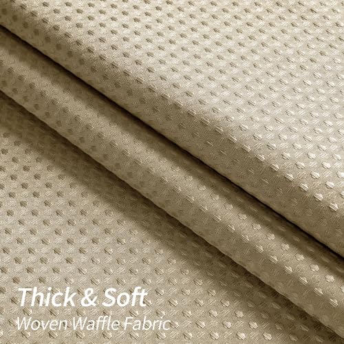 MitoVilla Beige Small Stall Shower Curtain 36 x 72, Narrow Half Size Weave Fabric Shower Curtain Set with Water-Repellent Snap-in Liner for Modern Neutral Hotel Bathroom Decor, Beige/Khaki - color: Beige, size: 36"W x 72"L (Pack of 1)