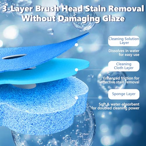 Toilet Wand Refills, 72 Count Disposable Toilet Brush Refills, Toilet Bowl Wand Refills, Scrubber Refill Pads Compatible with luluaday Wand Refill System for Sink Bathtub Wash Basin - size: 72 refills