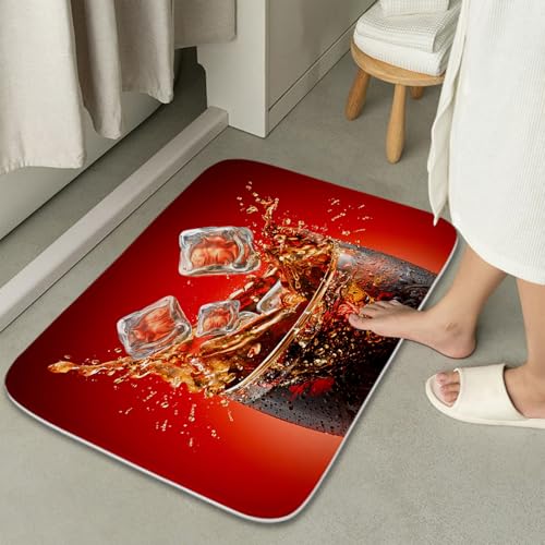 Funny Modern Kids Bathroom Rugs Luxury Cute Rustic Funky | Abstract Summer Bath Mat for Bathroom, Unique Red Drink Memory Foam Small Bathroom Rug Non Slip Washable 20x31 Inches Black - color: Multi Color 19, size: 2'7" x 1'8" (Rectangular)