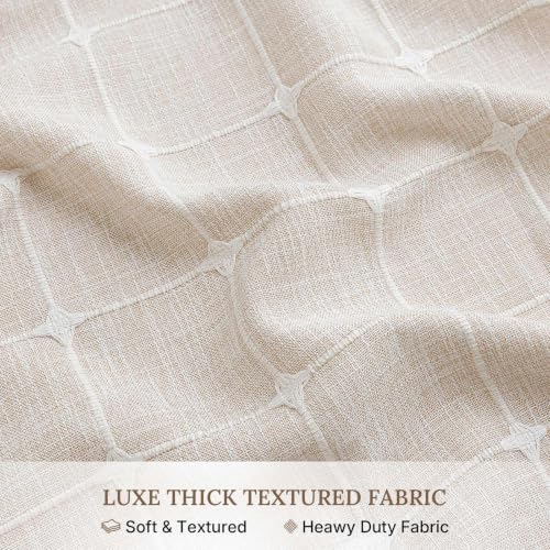 River Dream Farmhouse Linen Shower Curtain with Snap-in Liner, No Hooks Shower Curtain Set, with Tassels for Bathroom Decor,Shower Curtain and Liner, 54x80 Inch - color: Linen, size: 54"W x 80"L (Pack of 1)