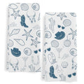 Coastal Cowgirl Kitchen Towels Set of 2, Blue Western Cowboy Boots Seashell Dish Tea Towels for Kitchen, Preppy Beach Summer Hand Towel for Bathroom, Coastal Western Gifts, 16x24 Inch - color: Coastal Cowgirl