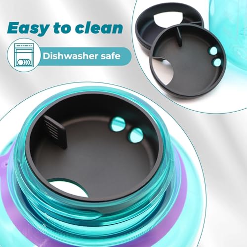 Splash Guards Compatible with 32 oz Wide Mouth Bottles with a 53 mm Inner Opening, Wide Mouth Water Bottle Accessories, Not for 16 oz or Narrow Mouth Bottles - color: Obsidian Black 4 Pack