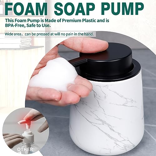 Bosilunlife Ceramic Foaming Soap Dispenser - 12Oz Bathroom Countertop Kitchen Dish Soap Pump Dispenser Foam Soap Dispenser - Marble - color: Marble