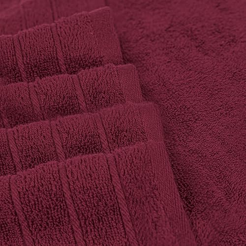 Tens Towels Pack of 4 Extra Large Bath Towels 30 x 60 Inches, 100% Cotton, Larger & Lighter Weight, Quicker to Dry, Super Soft and Absorbent, Perfect for Bathroom, Burgundy - color: Burgundy