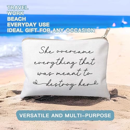 She Over Came Everything That Was Sent To Destroy Her Makeup Bag Women Empowerment Gift To Girl Boss Strong Women Female Empowerment Gift - color: She overcame
